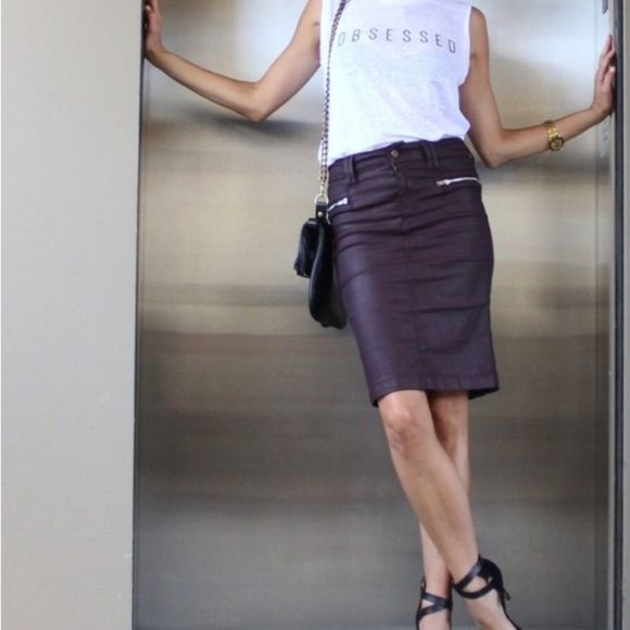 NWT 7 For Mankind coated skirt size 25 - Picture 1 of 12